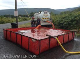 An open-relay used to keep this dump tank full for vacuum tanker self-loading operations.